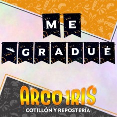 Banderin Me Gradue Xu - Egresado Upd Gold Mundo