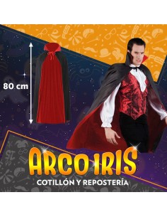 Capa Reversible Con Cuello Corta 80 Cm Roja-negra Halloween Party Store