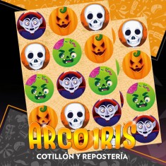 Halloween Stickers 12 X 10 - Planchas Personajes Gold Mundo