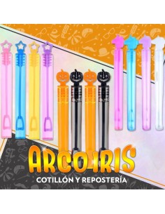 Burbujero Tubo X 10 Pack - Varios Modelos - Tapa Con Corazon Estrella Halloween Unicornio Dinosaurio Fondo Del Mar Calabaza M