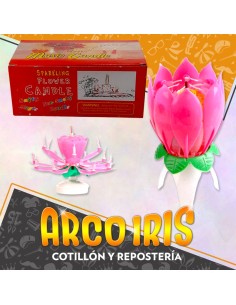 Bengala Flor Con Musica Y Velas - En Caja