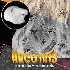Telarana Blanca Con Aranas Xu +10-10% Importada Promo Por Cantidad Con O Sin Aranitas - Halloween Stasio