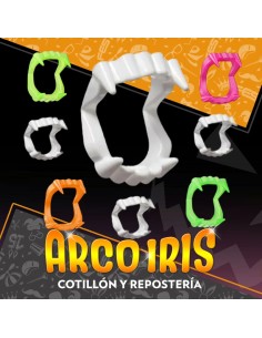 Dentadura Dracula Blanco-fluo X 50 - Halloween Patrimar