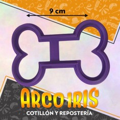 Cortante Cookies Hueso Grande - 9 Cm -plastico Violeta