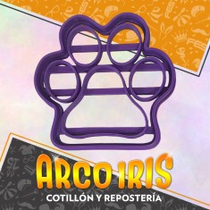 Cortante Cookies Patita Grande - Plastico Violeta-huella Grande-