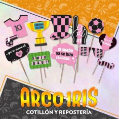 Miami Foto Booth Xu - Props Set Para Fotos Divertidas Inter Miami Gold Mundo