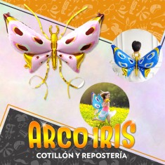 Mylar Ala De Mariposa Xu - 100 X 70 Cm Aprox Globo Metalizado Papel