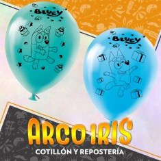 Bluey Globos Premium X 6 Latex 12 Impresion Total
