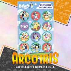 Bluey Stickers 2 X 12 - 24 Stickers Decorativos