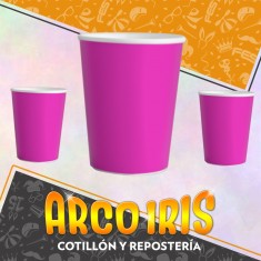 Vaso Fucsia Fluo 8 Onzas X 8 - Polipapel Festcopack