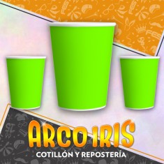 Vaso Verde Fluo 8 Onzas X 8 - Polipapel Festcopack