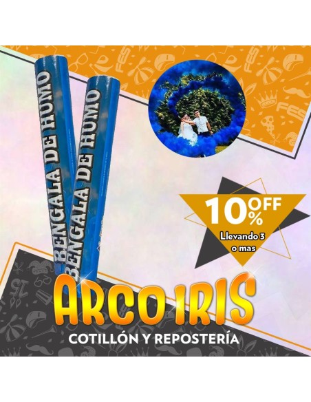 Humo Bengala Azul Xu +3-10% Promo Por Cantidad Primavera Upd Carnaval