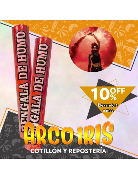 Humo Bengala Roja Xu +3-10% Promo Por Cantidad Primavera Upd Carnaval