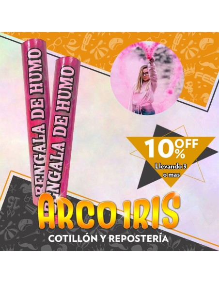 Humo Bengala Rosa Xu +3-10% Promo Por Cantidad Primavera Upd Carnaval