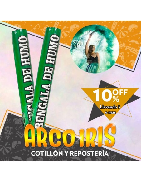 Humo Bengala Verde Xu +3-10% Promo Por Cantidad San Patricio Primavera Upd Carnaval