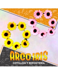 Vincha 7 Flores Girasol Xu - Varios Colores Primavera