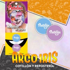 Maquillaje Pasta 2g X 2 Lila/celeste Princesa Artistico Halloween Pintafan