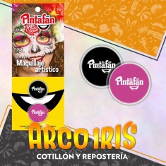 Maquillaje Pasta 2g X 2 Negro/rosa Messimania Artistico Halloween Pintafan