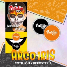 Maquillaje Pasta 2g X 2 Naranja/negro Calabaza Artistico Halloween Pintafan