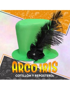 Gorro Galera Mediana Con Pluma Fluo Xu