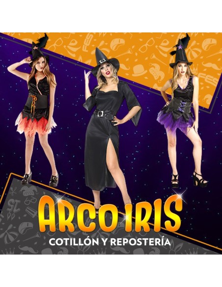 Disfraz Adulto Bruja Xu - Con Sombrero Halloween Candela