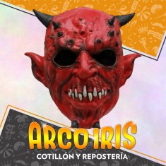 Latex Mascara Demonio Xu - Halloween Party Store Diablo