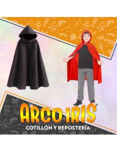 Capa Tela 70 Cm De Largo Con Capucha - Halloween-tafeta-