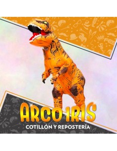 Disfraz Inflable Dinosaurio Mediano - Con Inflador Halloween Party Store Para Persona De 1.5m. Aprox Nino