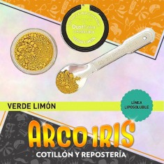 Dust Color Lipo Verde Limon Xu - Colorante Polvo Liposoluble Pascua