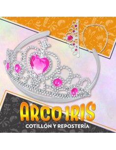 Corona Tiara Princesa Plata Xu - Gemas De Colores