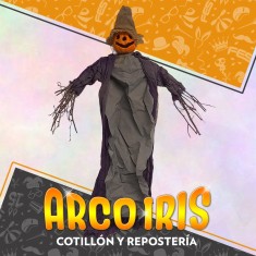 Muneco 8 Espantapajaro Calabaza Xu - Con Luz Halloween