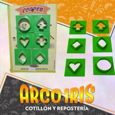 Cortante Plastico Para Galleta X 6 - Mediano Verde - Cooper