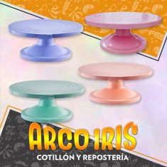 Base Giratoria Profesional Con Ruleman De Acero Pastel Varios Colores Posa Torta Giratorio Plato Giratorio Cooper