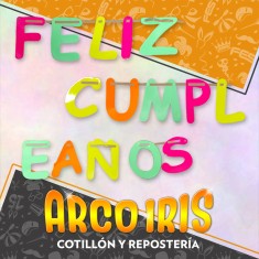 Guirnalda Fluo Gigante Feliz Cumpleanos Xu - 3 Mt