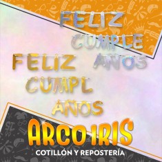 Guirnalda Holografica Gigante Feliz Cumpleanos Xu - 3 Mt Dorado/plateado