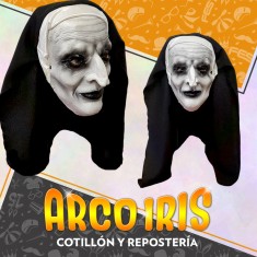 Latex Mascara Monja Con Tela Xu Artesanal Halloween