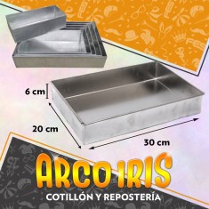 Tortera Rectangular Aluminio 20 X 30 Cm - 6 Cm De Alto Cooper