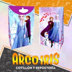 Frozen Bolsa Caramelera Con Cierre X 8 - De Papel Con Glitter Y Cierre