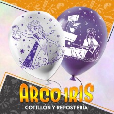 Frozen Globos Premium X 6 Latex 12 Impresion Total