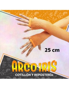 Guantes Red Largos Naranja 25 Cm +3-5% Promo Por Cantidad Party Store