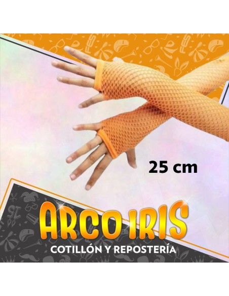 Guantes Red Largos Naranja 25 Cm +3-5% Promo Por Cantidad Party Store