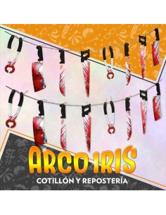 Guirnalda Cuchillas Sangrientas Xu - 1.80 Mt Halloween Party Store
