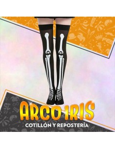 Medias Esqueleto Largas 68 Cm Xu - Halloween Party Store