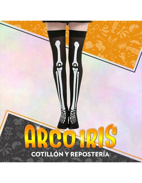 Medias Esqueleto Largas 68 Cm Xu - Halloween Party Store
