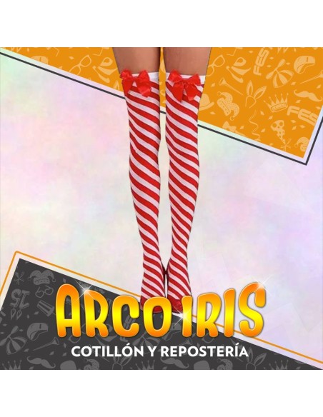 Medias Rayadas Mono Rojo Xu - Bucaneras Party Store