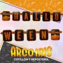 Banderin Halloween Letras Naranjas Xu