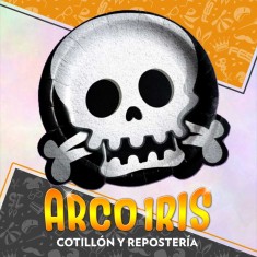 Halloween Plato X 8 - Esqueleto Gold Mundo