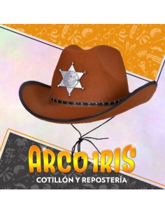 Gorro Cowboy Sheriff Xu - Negro/marron Vaquero Marron Party Store 2
