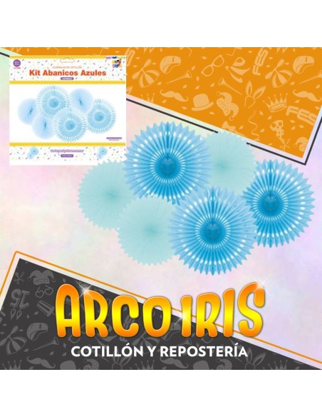 Guirnalda Kit Abanicos X 6 - Tonos Azules Party Store