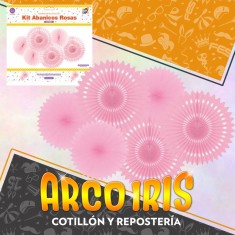 Guirnalda Kit Abanicos X 6 - Tonos Rosas Party Store